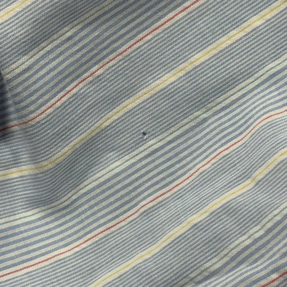 J.Crew Mens Large Blue White Striped Cotton Button Down Shirt Long Sleeve L